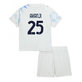 Billige Fotballdrakt Inter Milan Manuel Akanji #25 Replika Bortedraktsett Barn 2025-26 Kortermet (med bukser)